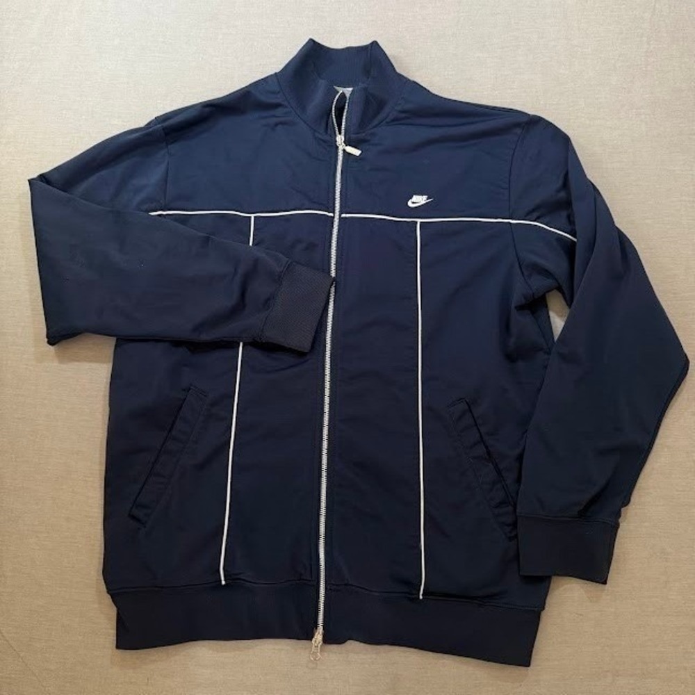 Vintage Nike Track Jacket Full Zip Navy White Stripe Mens XL Grey Tag